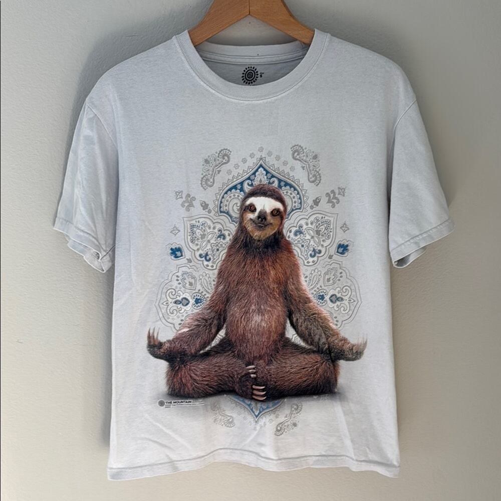 The Mountain Yoga‎ Animal Dusty Blue Cotton T-Shirt Size Small